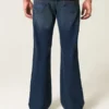 Mørkvasket, avslappet bootcut-jeans
