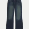 Mørkvasket, avslappet bootcut-jeans