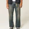 Mørkvasket baggy jeans