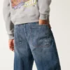 Mørkvasket logo-broderi Superbaggy jeans