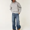 Mørkvasket logo-broderi Superbaggy jeans
