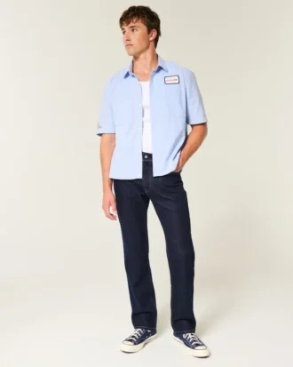 Mørkvasket rett jeans