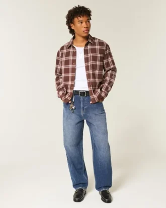 Mørkvasket skaterbaggyjeans