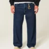 Mørkvasket skaterbaggyjeans