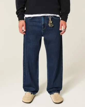 Mørkvasket skaterbaggyjeans