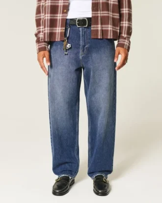 Mørkvasket skaterbaggyjeans