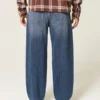 Mørkvasket skaterbaggyjeans