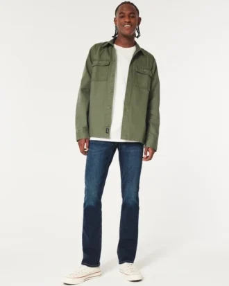 Mørkvasket slim straight jeans