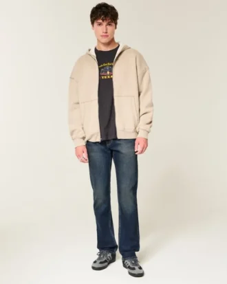 Mørkvasket slim straight jeans
