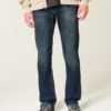 Mørkvasket slim straight jeans