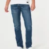 Mørkvasket slim straight jeans