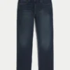 Mørkvasket slim straight jeans