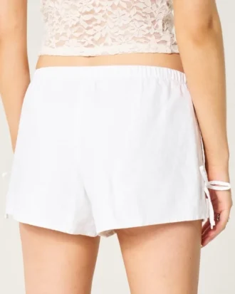 Myke shorts med sidebånd i linblanding