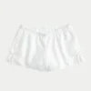 Myke shorts med sidebånd i linblanding