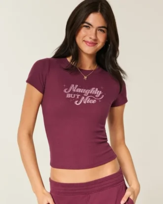 Naughty But Nice grafisk baby-T-skjorte