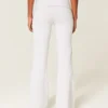 Number Graphic Foldover Waist Flare Pants