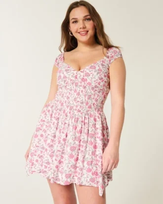 Off-the-Shoulder asymmetrisk minikjole