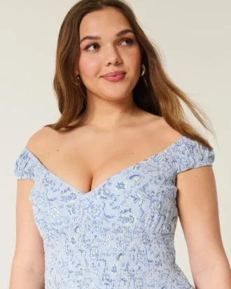 Off-the-Shoulder asymmetrisk minikjole