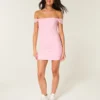 Off-the-shoulder bodycon-kjole i mesh