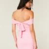 Off-the-shoulder bodycon-kjole i mesh