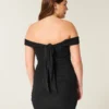 Off-the-shoulder bodycon-kjole i mesh