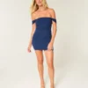 Off-the-shoulder bodycon-kjole i mesh