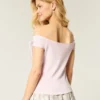 Off-the-Shoulder Tie Sleeve Top