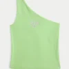 One-Shoulder Heart Graphic Tank