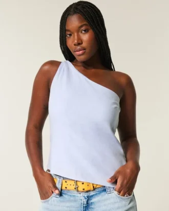 One-shoulder-top i linblanding