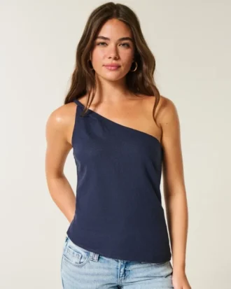 One-shoulder-top i linblanding