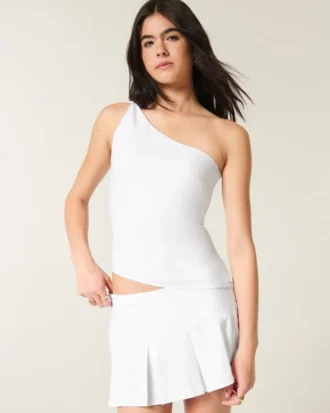 One-shoulder-top i linblanding