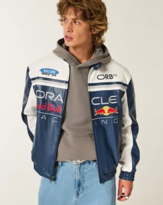 Oracle Red Bull Racing grafisk jakke i imitert skinn