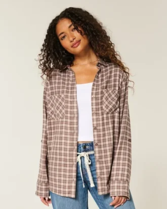 Oversized flanellskjorte
