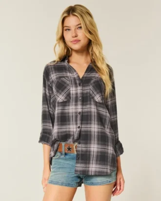 Oversized flanellskjorte