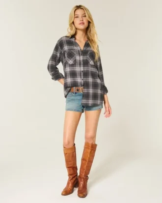Oversized flanellskjorte