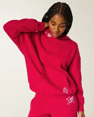 Oversized glittertrykk Sugar Graphic Hoodie