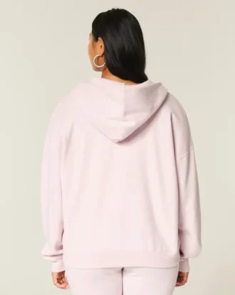 Oversized hettegenser med glidelås