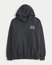 Oversized hettegenser med sommerfuglmotiv