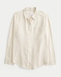 Oversized skjorte i linblanding