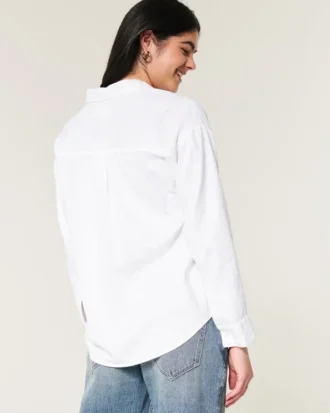 Oversized skjorte i linblanding