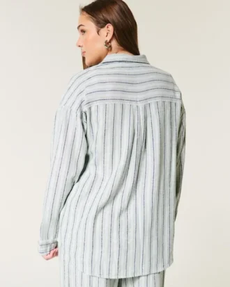 Oversized skjorte i linblanding
