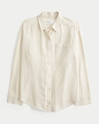 Oversized skjorte i linblanding