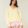 Oversized Starfish Graphic Zip-Up Hoodie