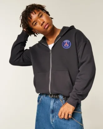 Paris Saint-Germain F.C. Grafisk hettegenser med glidelås