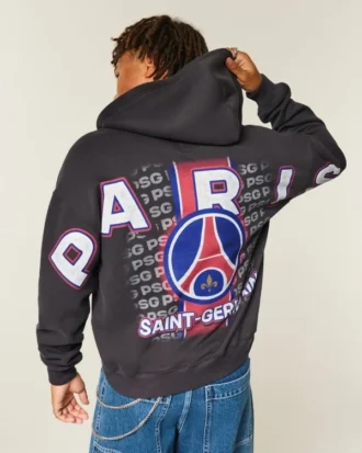 Paris Saint-Germain F.C. Grafisk hettegenser med glidelås