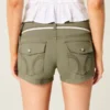 Poplin-shorts med lav midje og snøring