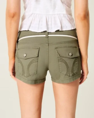 Poplin-shorts med lav midje og snøring