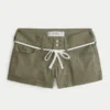 Poplin-shorts med lav midje og snøring