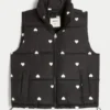 Puffervest med hjerte-mønster