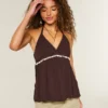 Pyntet V-hals halterneck-top